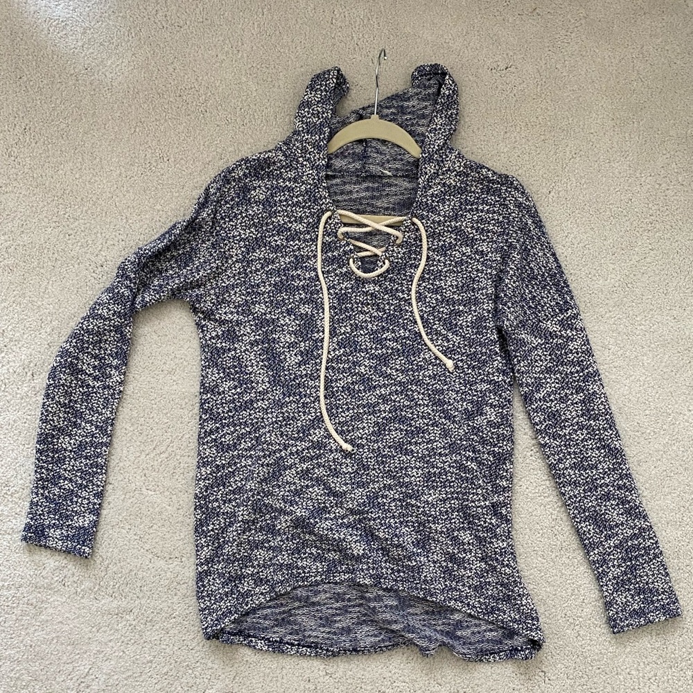 Blue and White comfy beach hoodie